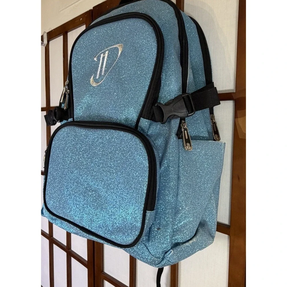 Dream Duffel Blue Glitter Backpack Cheer Dance Full Size